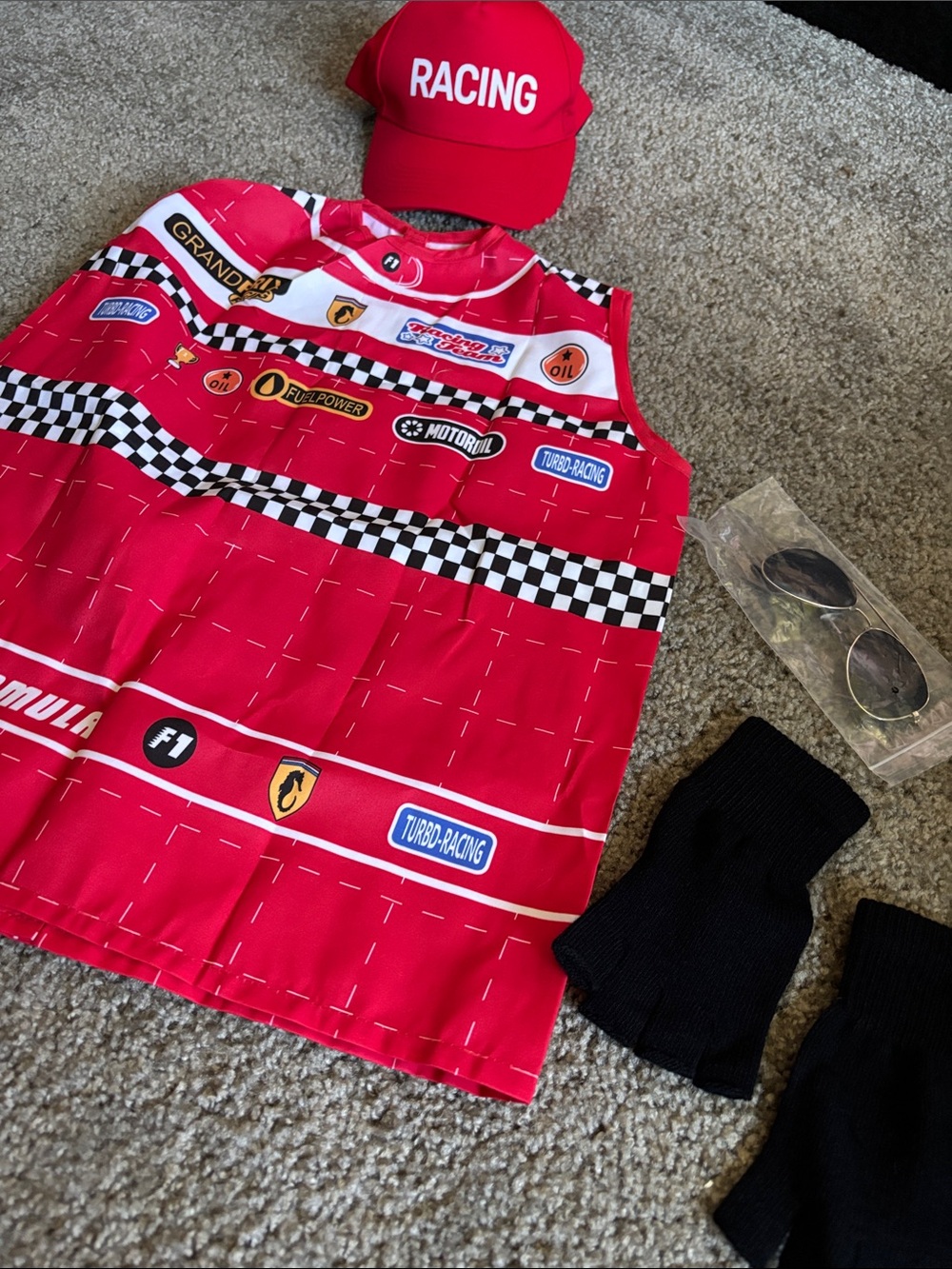 Red Racing Cap and Formula Racing Tank Top Set - Picture 2 of 8